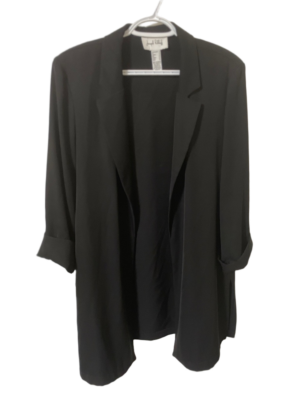 Joseph Ribkoff Black Open-Front Cuff Blazer Size 12
